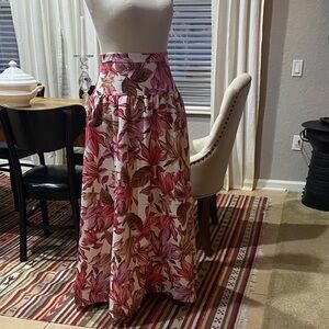 JCrew Floral Pink and Brown Women's Skirt Size 8